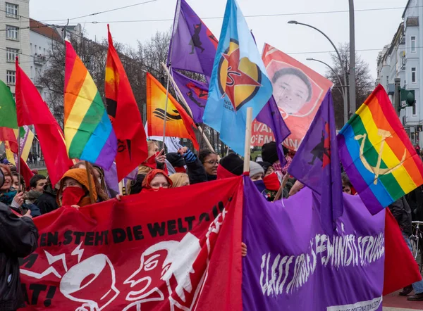 Βερολίνο Γερμανία Μαρτίου 2023 Πορεία Για Την Παγκόσμια Ημέρα Της — Φωτογραφία Αρχείου