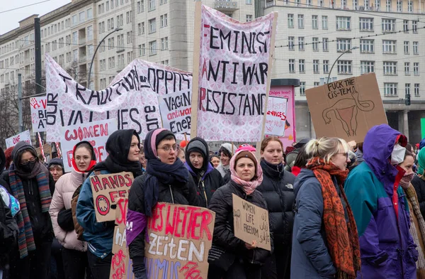 Berlin Deutschland März 2023 Marsch Zum Internationalen Frauentag Berlin — Stockfoto