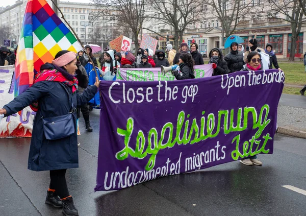 Berlin Deutschland März 2023 Marsch Zum Internationalen Frauentag Berlin — Stockfoto