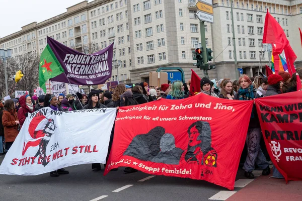 Берлін Німеччина Березня 2023 Марш Міжнародного Жіночого Дня Берліні — стокове фото