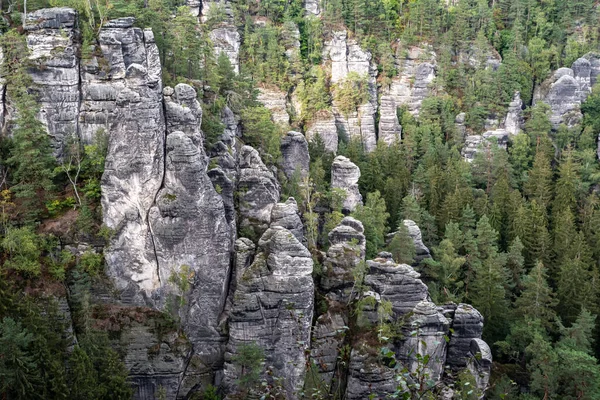 Úžasný Výhled Skály Národním Parku Saské Švýcarsko Německo — Stock fotografie