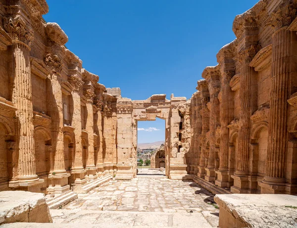 Templo Baco Ruínas Antiga Cidade Baalbek Líbano — Fotografia de Stock