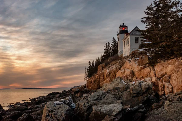 Historic Landmark Bass Harbor Head Light Mount Desert Island Maine — Stock Photo, Image