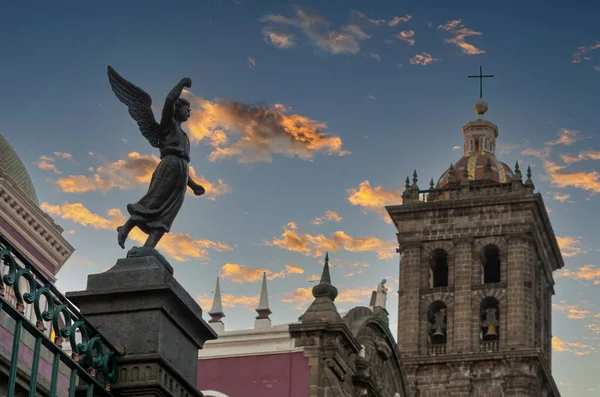 Puebla Katedrali Puebla Meksika Için Detay Stok Fotoğraf