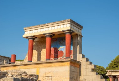 Yunanistan 'ın Girit adasındaki ünlü Knossos sarayının antik kalıntıları.