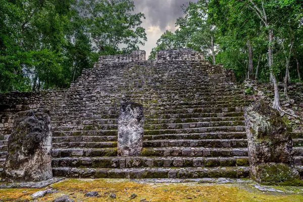 Calakmul Sítio Arqueológico Maia Estado Campeche México Fotos De Bancos De Imagens Sem Royalties