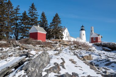 Pemaquid Point Deniz Feneri ve Bekçiler Evi, Maine, ABD