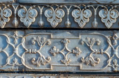 Agra, Uttar Pradesh, Hindistan 'daki Taj Mahal' in detayları