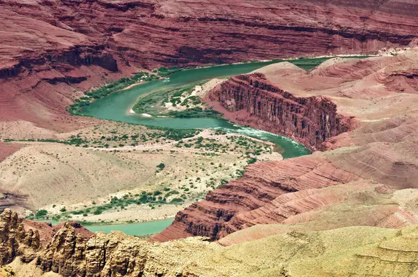 View of landscape of Grand Canyon from Desert View Point with the Colorado River, USA