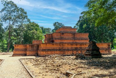 Muara Jambi Tapınağı. Budist tapınağı kompleksi, Muaro Jambi Regency, Jambi bölgesi, Sumatra, Endonezya.