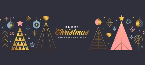 Modern Flat Design Creative Christmas Greeting Card Abstract Christmas Ornamets — Stock Vector
