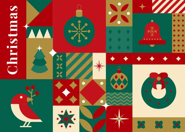 Natal Padrão Sem Costura Estilo Escandinavo Férias 2023 Cartão Postal —  Vetores de Stock