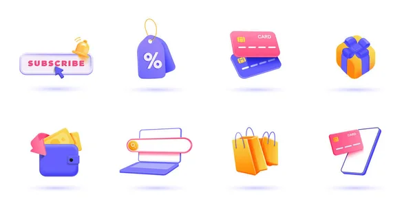 Shopping Icon Set Trendige Illustrationen Von Online Shopping Online Payment — Stockvektor