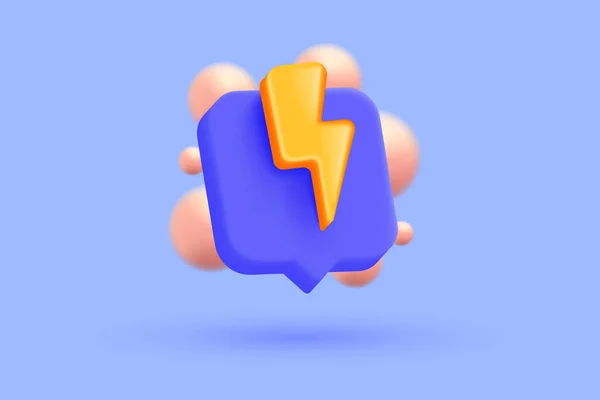 Thunder Bolt Icon Purple Background Striking Thunderbolt Energy Spark Flash — Stock Vector