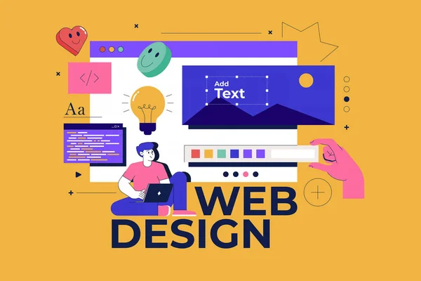 Trendy Banner Webového Designu Tvůrčí Koncept Pro Web Banner Banner — Stockový vektor