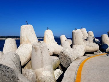 Barselona, Katalonya, İspanya Limanı 'nda beton dalgalanması
