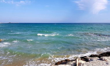 Protaras, Famagusta, Kıbrıs 'ta Akdeniz manzarası