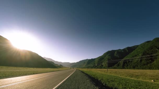 Uhd Horské Silnice Timelapse Létě Nebo Podzim Západu Slunce Čas — Stock video