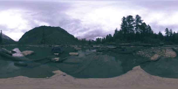 360 Horské Jezero Létě Nebo Podzim Divoká Příroda Horské Údolí — Stock video