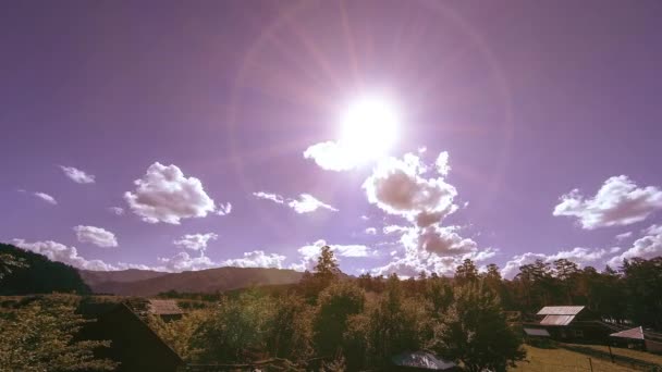 Uhd Pueblo Montaña Timelapse Verano Otoño Naturaleza Asiática Salvaje Campo — Vídeo de stock
