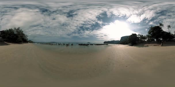 360 Playa Hermosa Arena Del Mar Cielo Gran Sol Las — Vídeos de Stock