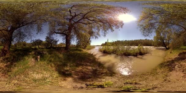 360 Réalité Virtuelle Une Rivière Coule Sur Les Rochers Dans — Video