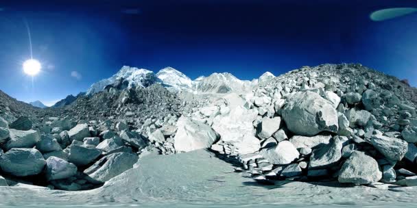 360 Panoramisch Uitzicht Everest Base Kamp Plaats Mount Everest Met — Stockvideo