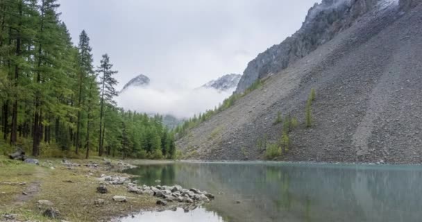Uhd Lac Montagne Timelapse Heure Été Automne Nature Sauvage Vallée — Video