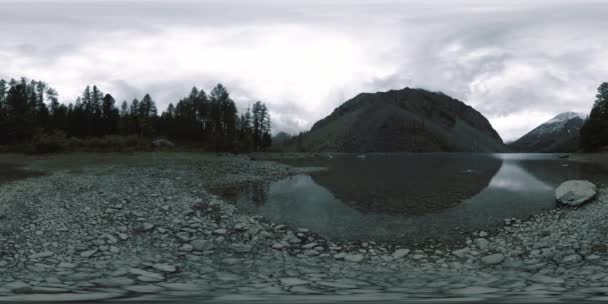 Lago Montaña 360 Verano Otoño Naturaleza Salvaje Valle Montañoso Rural — Vídeo de stock