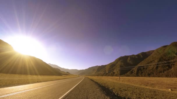 Uhd Górskiej Drogi Timelapse Okresie Letnim Lub Jesiennym Wschodzie Słońca — Wideo stockowe