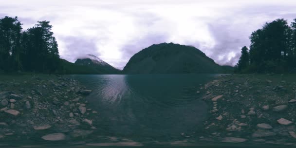 360 Górskie Jezioro Okresie Letnim Lub Jesiennym Dzika Przyroda Wiejska — Wideo stockowe