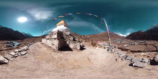 Του Χωριού Dingboche Και Pheriche Στο Νεπάλ Βασικό Σημείο Της — Αρχείο Βίντεο