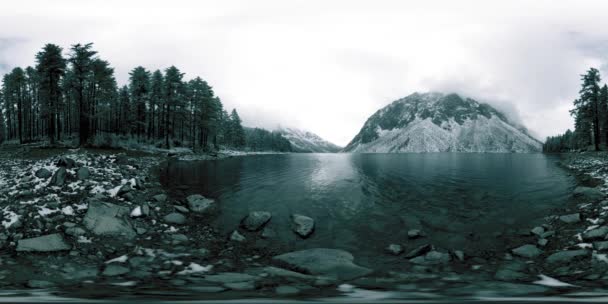 360 Horské Jezero Zimní Sezóně Příroda Divoké Sibiře Horské Údolí — Stock video