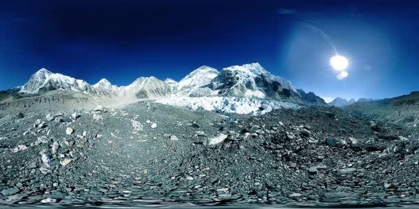 360 Panoramatický Výhled Místo Tábora Everest Base Mount Everest Krásnou — Stock video