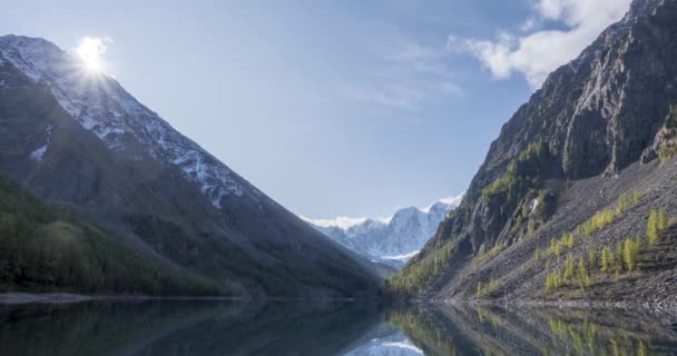 Uhd Ορεινή Λίμνη Timelapse Καλοκαίρι Φθινόπωρο Άγρια Φύση Και Αγροτική — Αρχείο Βίντεο