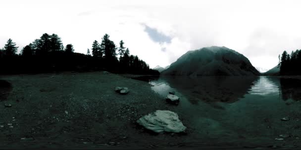 360 Time Lapse Ορεινή Λίμνη Κατά Χειμερινή Περίοδο Άγρια Σιβηρική — Αρχείο Βίντεο