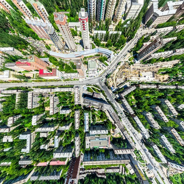 Luftaufnahme Der Stadt Mit Kreuzungen Und Straßen Häusern Gebäuden Parks lizenzfreie Stockbilder