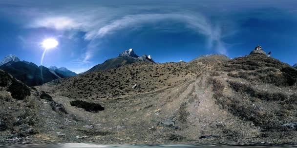 Dingboche Aldea Pheriche Nepal Punto Básico Pista Campamento Base Everest — Vídeos de Stock