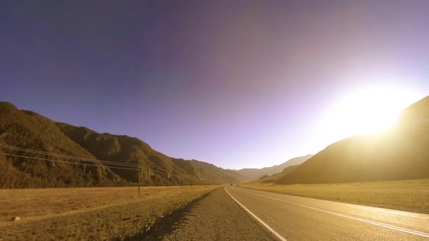 Uhd Horské Silnice Timelapse Létě Nebo Podzim Západu Slunce Čas — Stock video