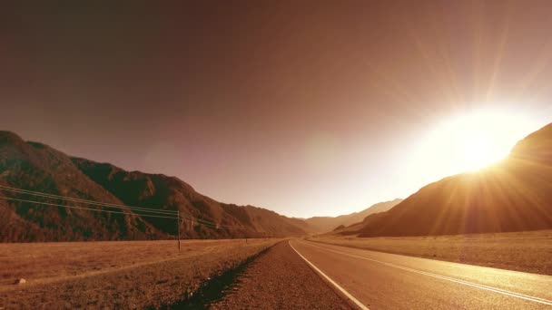Uhd Horské Silnice Timelapse Létě Nebo Podzim Západu Slunce Čas Stock Video