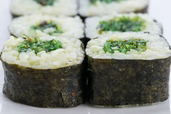 Zestaw Sushi Skład Białym Tle Japońskie Jedzenie Restauracja Sushi Maki Obrazy Stockowe bez tantiem
