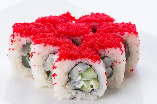 Sushi Szett Összetétele Fehér Háttér Előtt Japán Étterem Sushi Maki Jogdíjmentes Stock Fotók