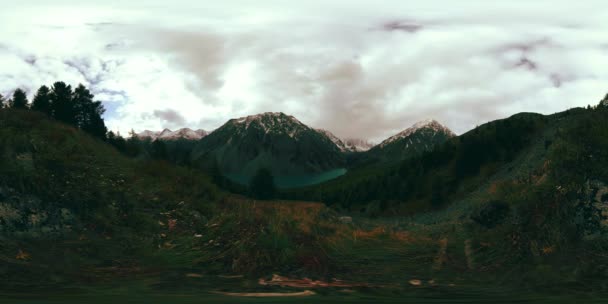 360 Time Lapse Lac Montagne Saison Hiver Nature Sauvage Sibérie — Video