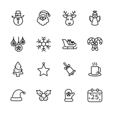 Noel kutlaması, xmas, kış selamlaması, element izole simgeleri, vektör illüstrasyonu