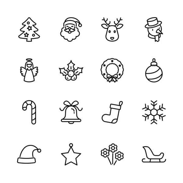 Christmas Celebration Xmas Winter Greeting Element Isolated Icons Vector Illustration Royalty Free Stock Vectors