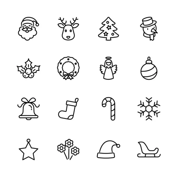 Christmas Celebration Xmas Winter Greeting Element Isolated Icons Vector Illustration Royalty Free Stock Vectors