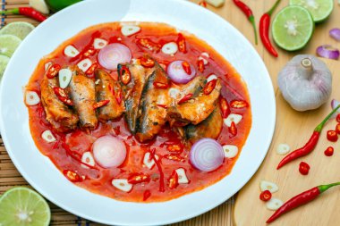 Spicy Canned Sardine Salad with Thai herbs