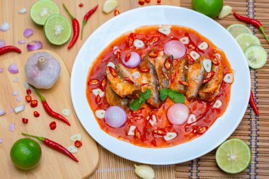 Spicy Canned Sardine Salad with Thai herbs