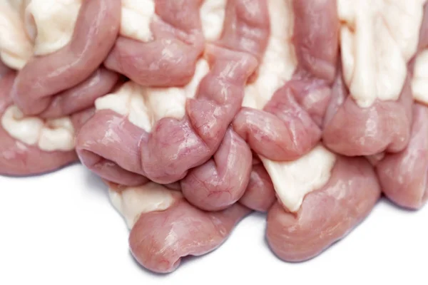 シェフの手に新鮮な豚肉のパテ — ストック写真