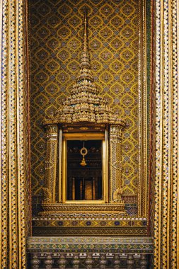 landscape view of Buddhism sanctuary and Church at Wat Ratchabophit temple in Bangkok ,Thailand